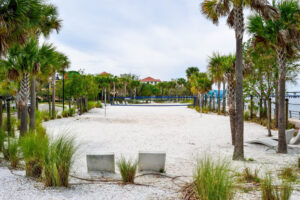 A volleyball court in downtown Bradenton.