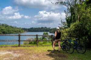 A person on one of the bike trails in Bradenton.